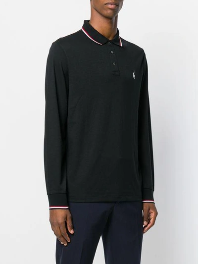 Shop Polo Ralph Lauren Stripe Tipped Polo Shirt - Black