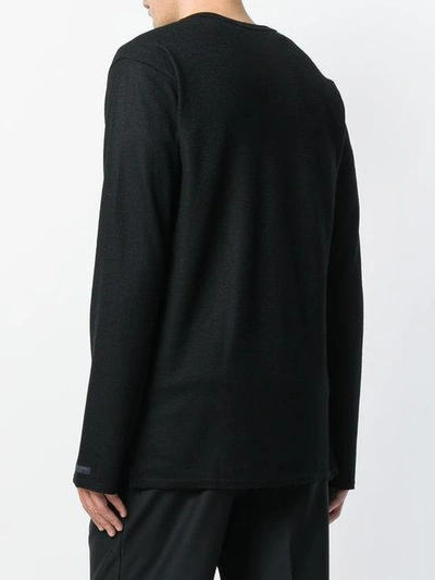 Shop Yohji Yamamoto Tie Front Jumper In Black