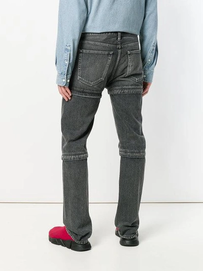 Shop Balenciaga Bal Zipped Jeans In Grey