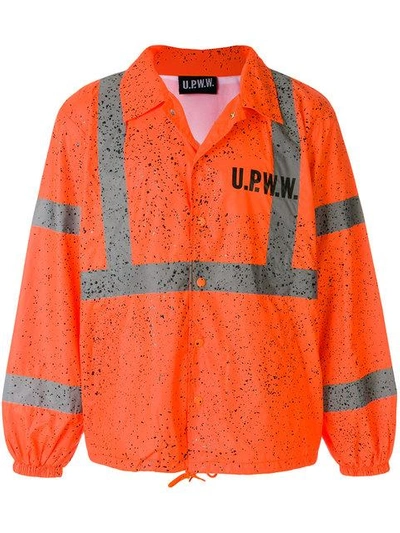 Shop Utility Pro U.p.w.w. Hi Vis Printed Lightweight Jacket - Orange In Yellow & Orange