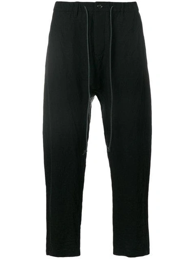 Shop Kazuyuki Kumagai Drop-crotch Trousers In Black