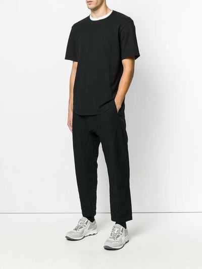 Shop Kazuyuki Kumagai Drop-crotch Trousers In Black