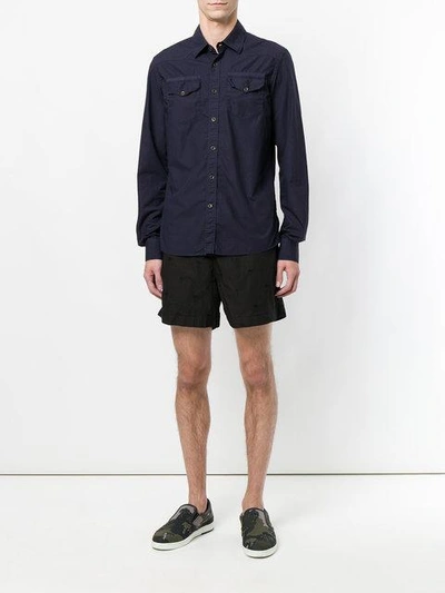 Shop Tomas Maier Riviera Cotton Shorts - Black