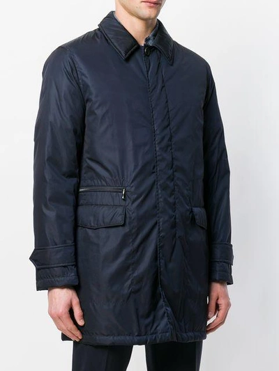 Shop Sealup Classic Fitted Coat In Blue
