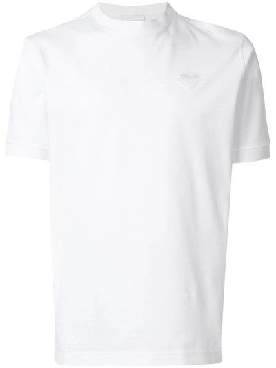 Shop Prada Chest Logo Patch T-shirt - White