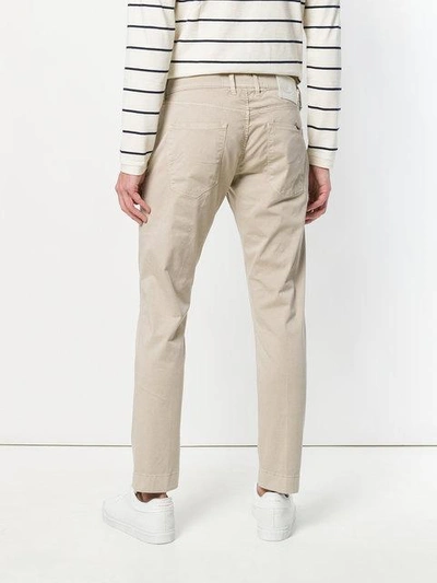 Shop Jacob Cohen Classic Chino Trousers In Neutrals