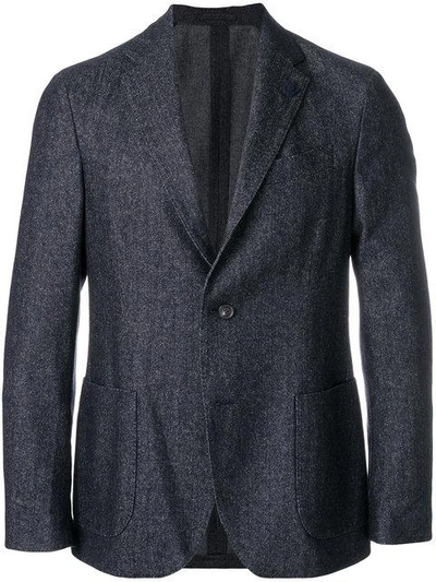 Shop Lardini Single Breasted Blazer - Blue