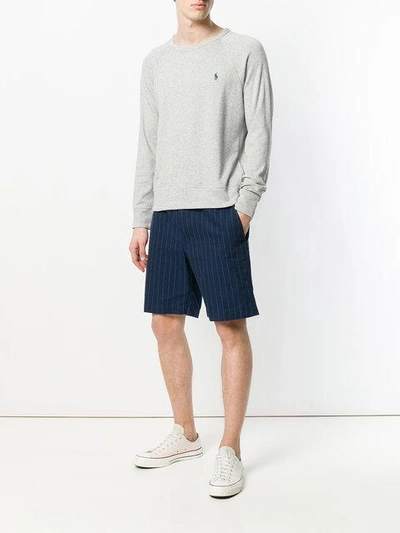 Shop Polo Ralph Lauren Raglan Sleeve Sweatshirt In Grey