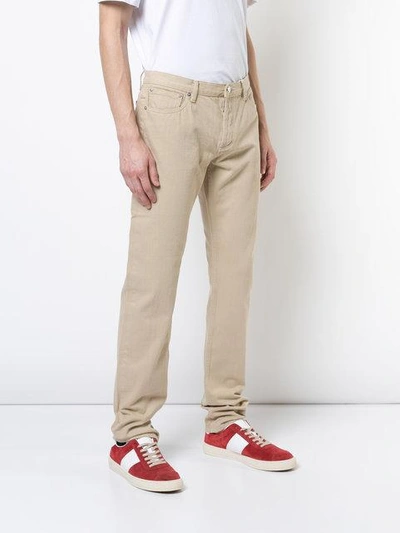 Shop Apc Gerade Jeans In Brown