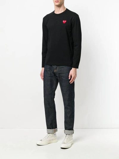 Comme Des Garçons Play Heart Logo T-shirt In Black