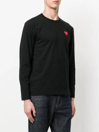 Shop Comme Des Garçons Play Heart Logo T-shirt In Black