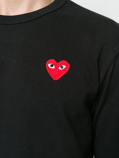 Shop Comme Des Garçons Play Heart Logo T-shirt In Black