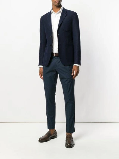 Pt01 Patterned Preppy Trousers In Blue