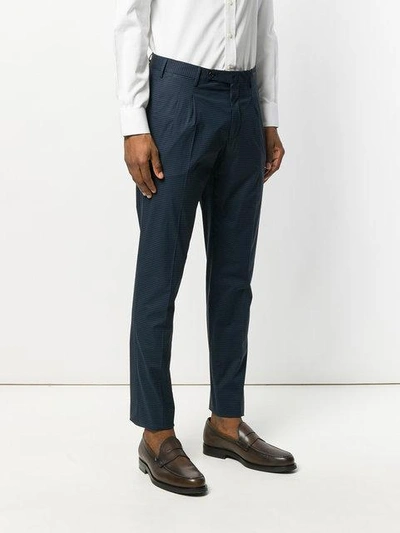 Pt01 Patterned Preppy Trousers In Blue