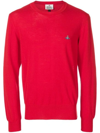 Shop Vivienne Westwood Logo Embroidered Sweatshirt In Red