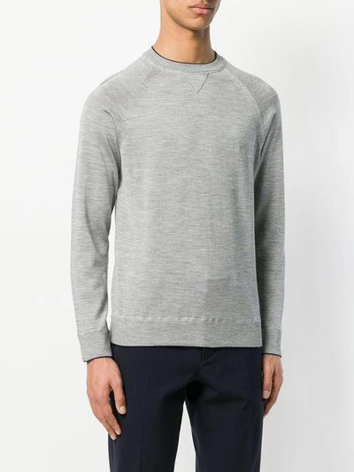 Shop Eleventy Crew Neck Sweatshirt In Grey