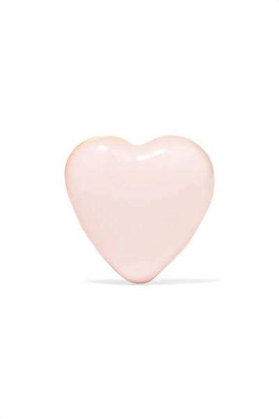 Shop Alison Lou Tiny Heart 14-karat Gold And Enamel Earring