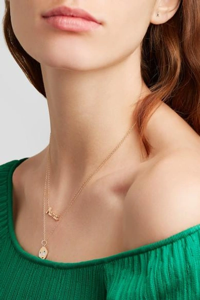 Shop Alison Lou Medium Eye Roll 14-karat Gold, Diamond And Enamel Necklace