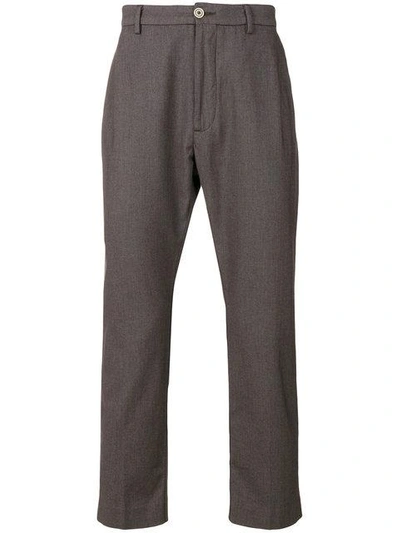 Shop Pence Tailored Fitted Trousers In Grey