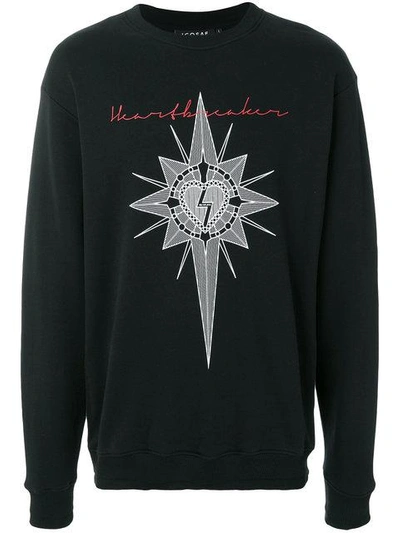 Shop Icosae Heartbreaker Printed Sweatshirt In Black