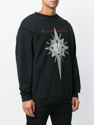 Shop Icosae Heartbreaker Printed Sweatshirt In Black