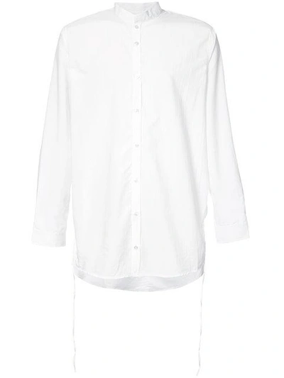 Shop Private Stock Band Collar Rear Flap Shirt In White