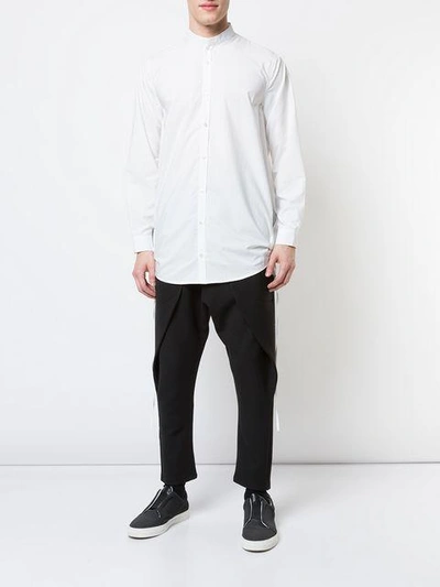 Shop Private Stock Band Collar Rear Flap Shirt In White