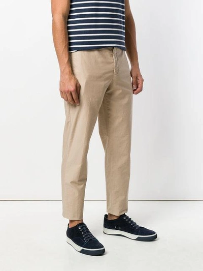 Shop Incotex Cropped Straight Chinos In Neutrals