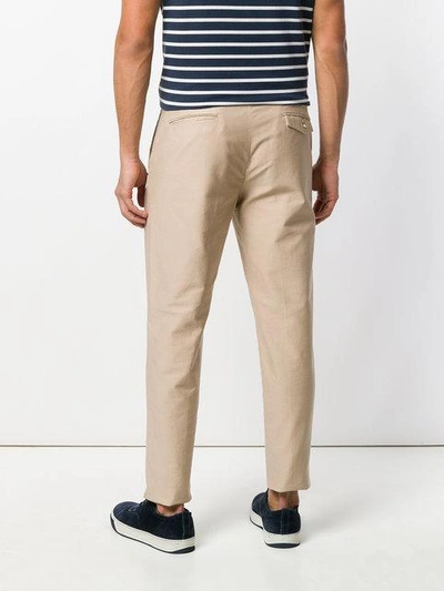 Shop Incotex Cropped Straight Chinos In Neutrals