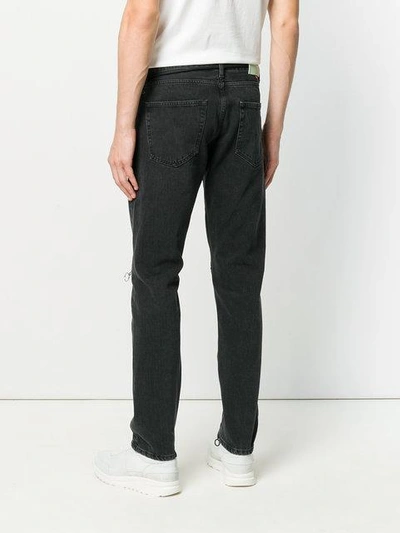 Shop Off-white Zip Detail Slim-fit Jeans - Black