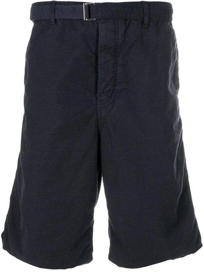 Shop Sacai Creased Deck Shorts - Blue