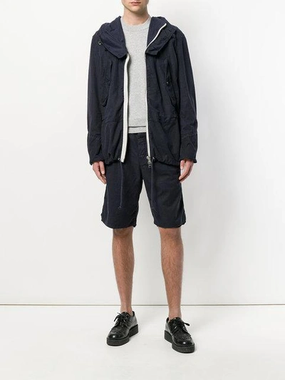 Shop Sacai Creased Deck Shorts - Blue