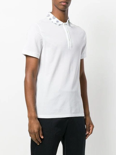 Shop Etro Paisley Collar Polo Shirt In White