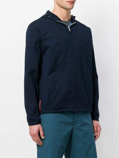 Shop Prada Hooded Jacket - Blue
