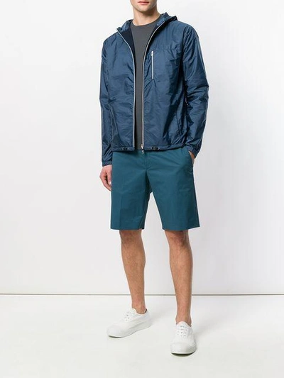 Shop Prada Hooded Jacket - Blue