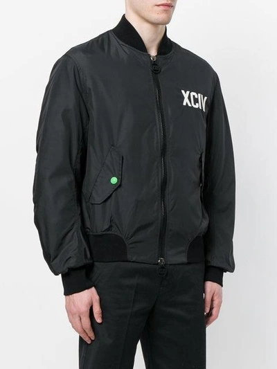 Shop Gcds Logo Print Bomber Jacket - Black