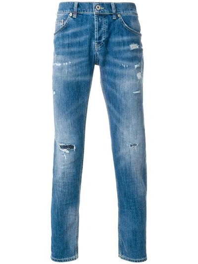 Shop Dondup Distressed Stonewashed Jeans - Blue