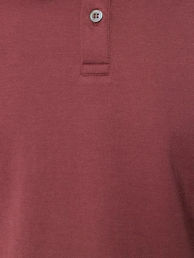 Shop Sunspel Plain Polo Shirt In Pink & Purple