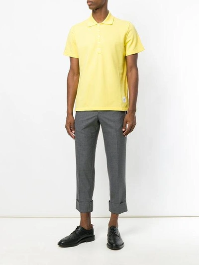 Shop Thom Browne Classic Polo Shirt In Yellow