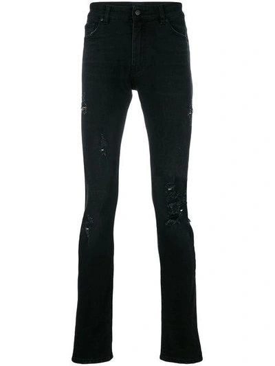 Shop Alchemist Piercing Hardware Distressed Jeans - Black