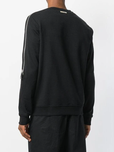 Shop Les Hommes Crew Neck Sweatshirt In Black