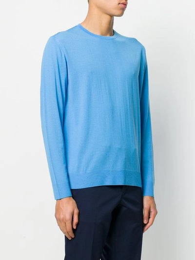 Shop Prada Classic Crew Neck Sweater - Blue