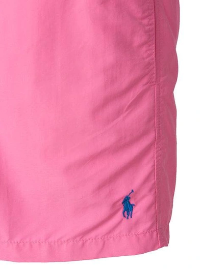 Shop Polo Ralph Lauren Embroidered Logo Swim Shorts In Pink
