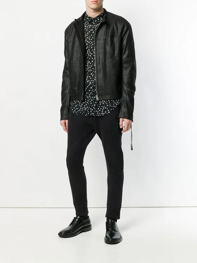 Shop Haider Ackermann Zipped Leather Jacket - Black