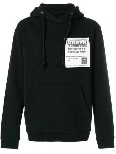 Shop Maison Margiela Stereotype Patch Hoodie In Black