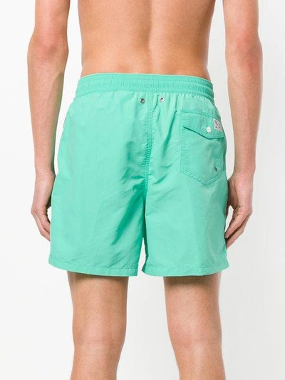 Shop Polo Ralph Lauren Embroidered Logo Swim Shorts In Green