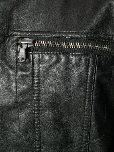 Shop John Varvatos Zipped Biker Jacket In Black