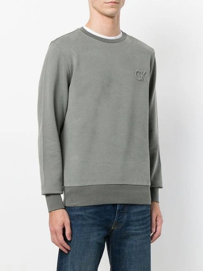 Shop Calvin Klein Logo Sweatshirt - Grey