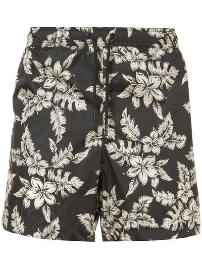Shop Moncler Hibiscus Shorts - Blue