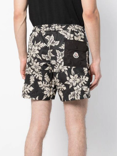 Shop Moncler Hibiscus Shorts - Blue